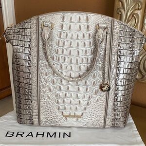 Brahmin Large Duxbury Fairest Grey Breakwater, EUC